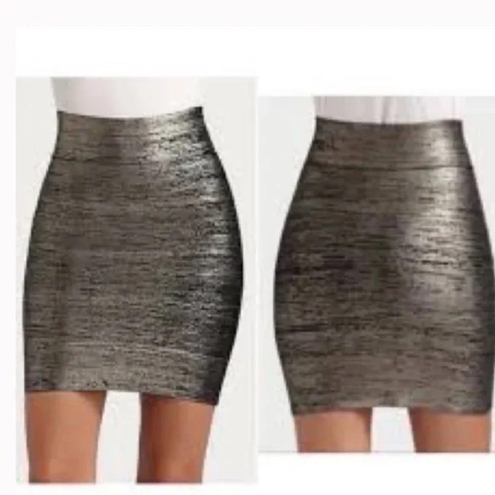 BCBGMAXAZRIA Bandage Skirt in Metallic - size M